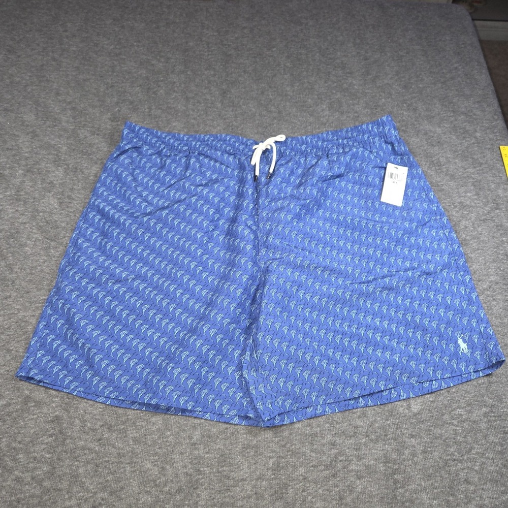 Ralph Lauren Polo Men's Swordfish Pattern Swim Trunks 3XLT - NEW $110